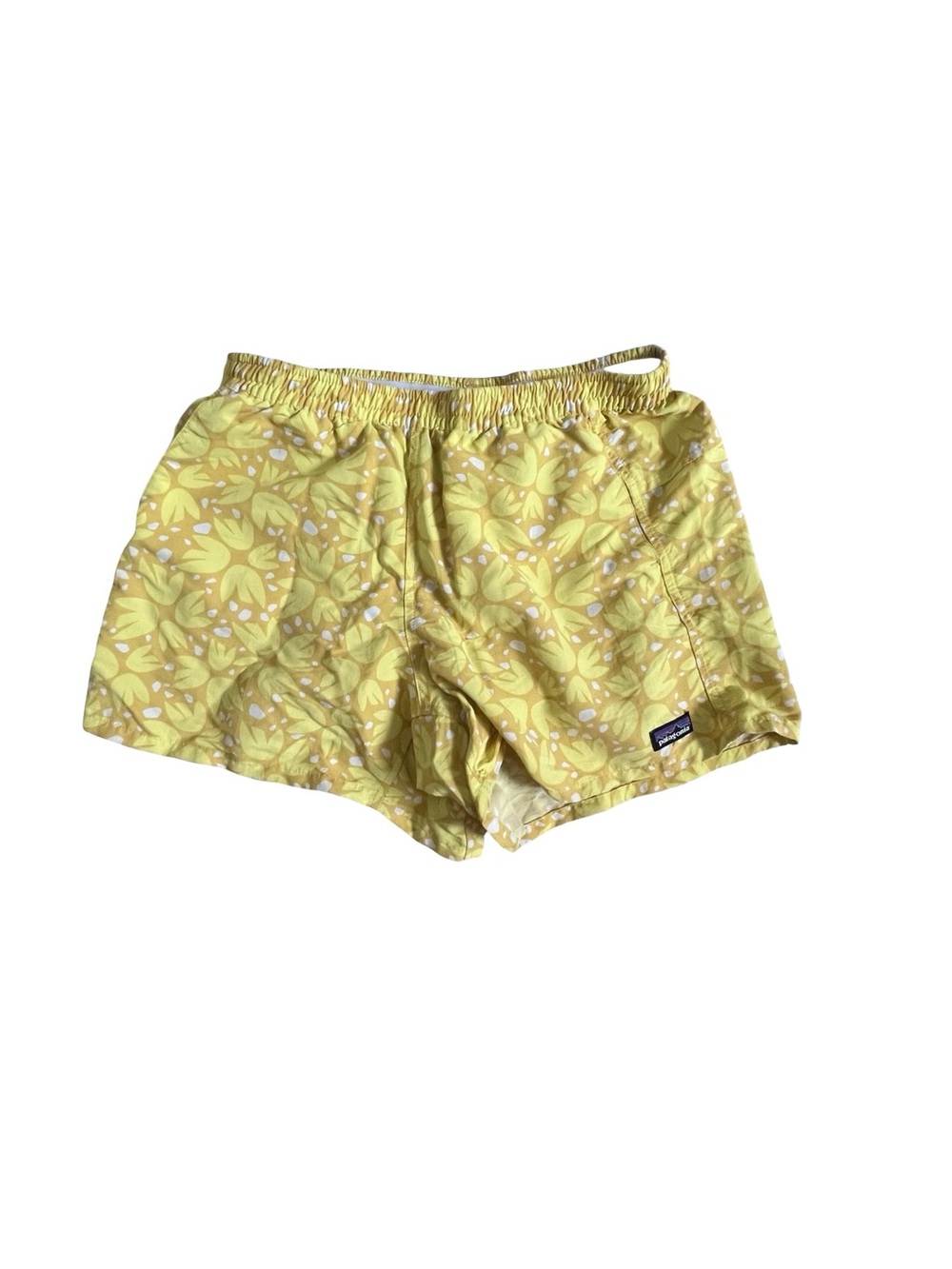 Patagonia Women’s Yellow Floral Baggies Shorts Size Small | Lightweight Beach & - Picture 2 of 4